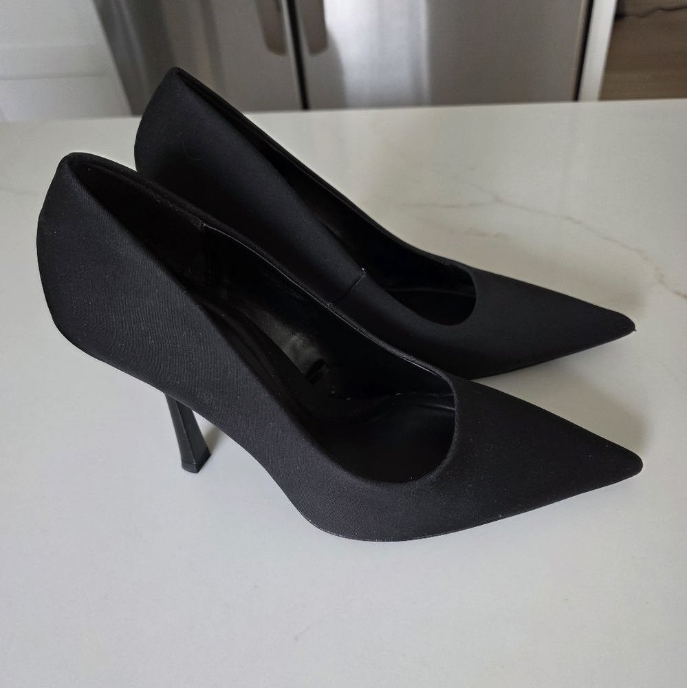 Elegant Black Women's Satin Heels